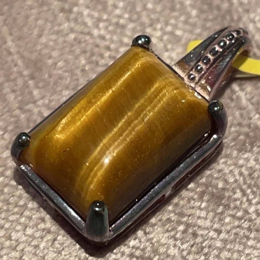 South African Tigers Eye Pendant 925 Sterling Silver